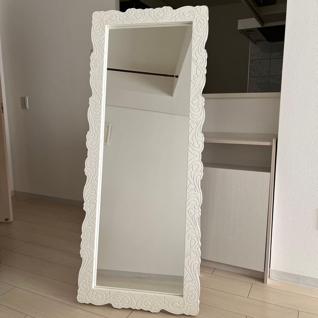 アンティーク調 大型 姿見 スタンドミラー シャビーシック フレンチ