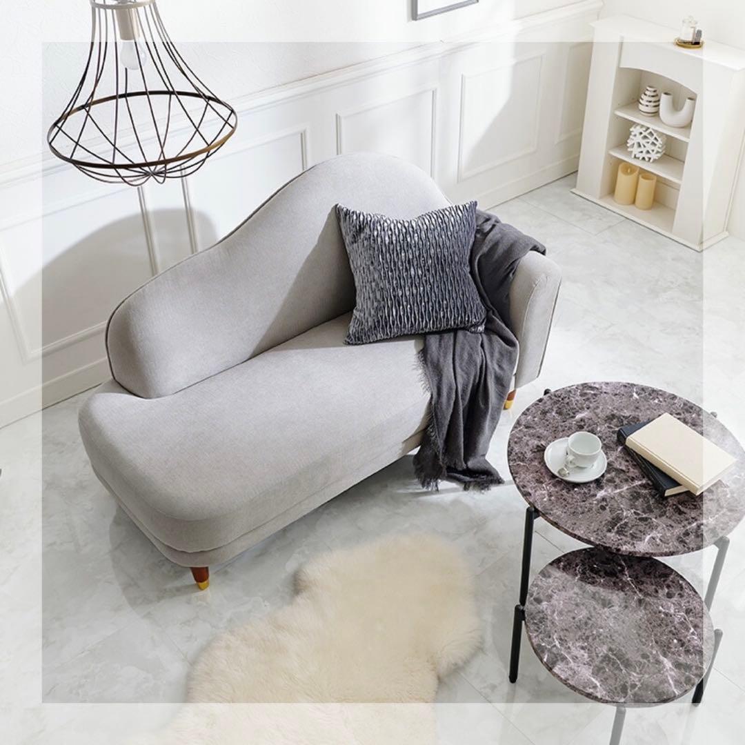 ライトグレー 2人掛けソファ carina 幅126cm（送料込み）