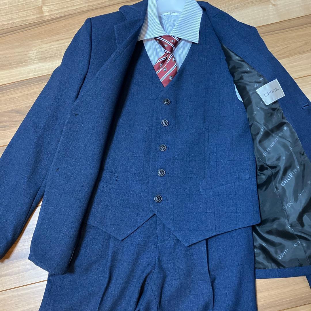 【美品】ショパンCHOPIN 男子スリーピーススーツ　フォーマル5点セット150