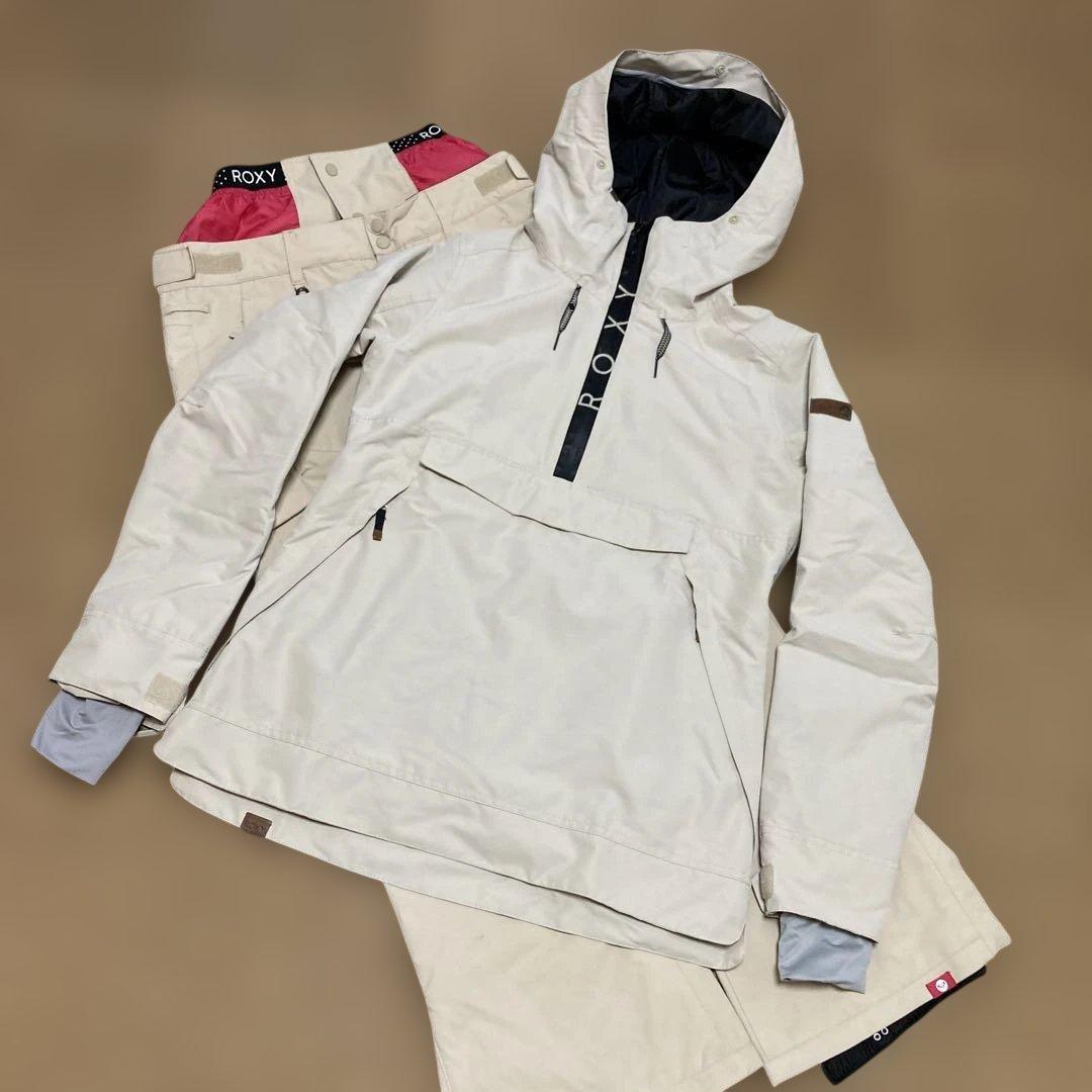 【美品】ロキシーROXYスノーボードウェアジャケットパンツ上下セットMレディース