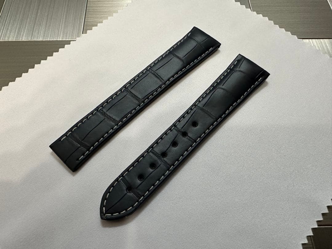 【純正品】オメガ ネイビーアリゲーターレザーストラップ 19mm
