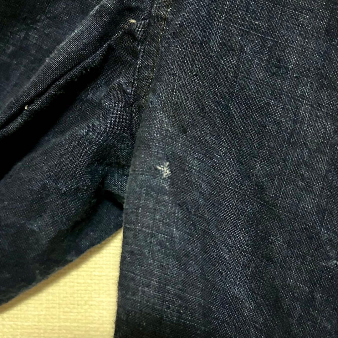 【極美品】 ビンテージ インディゴリネン ダブルブレスト メカニック ジャケット