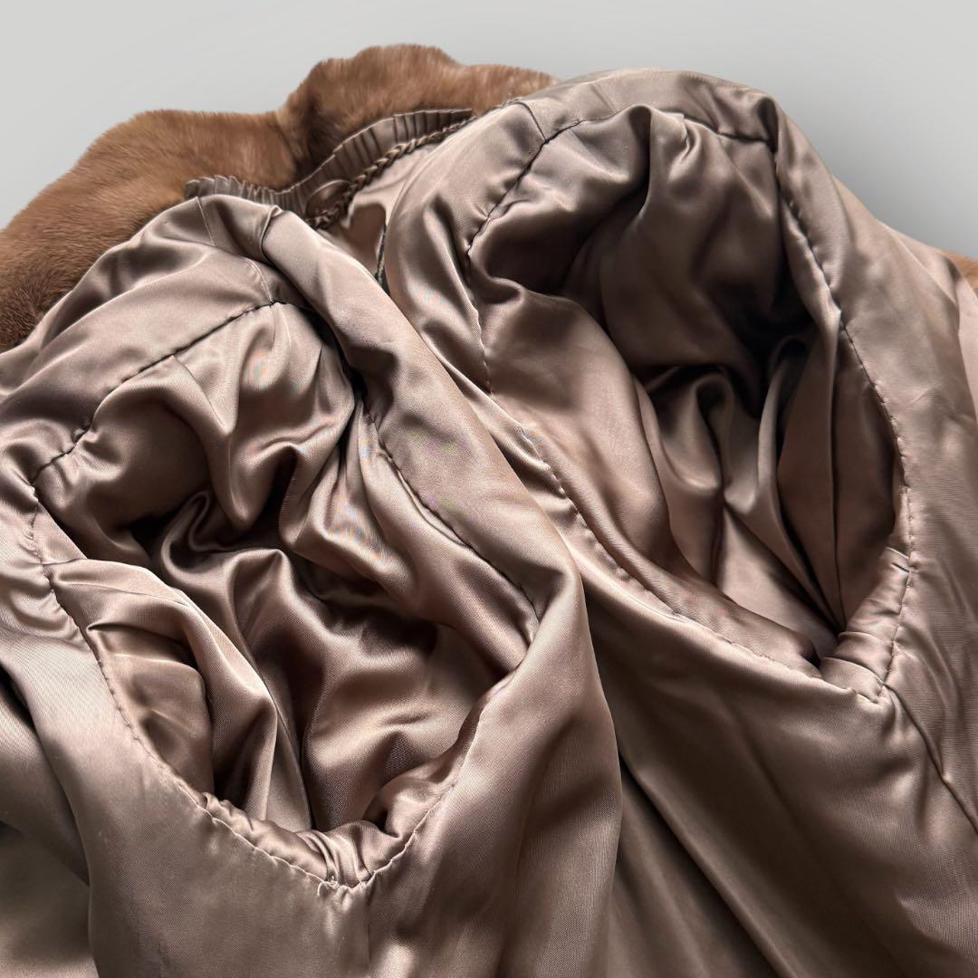 本毛皮☆デミバフミンク サガミンク ファーコート なめし柔らか◎ 毛艶◎ 15号