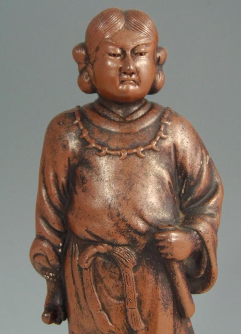 古備前焼 置物 日本武尊像 人物 備前焼 古備前 骨董品 レア古備前・レア備前焼