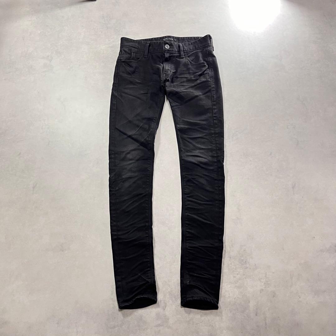 ◎Black by VANQUISH 皺加工 スキニー デニムパンツ Y2K