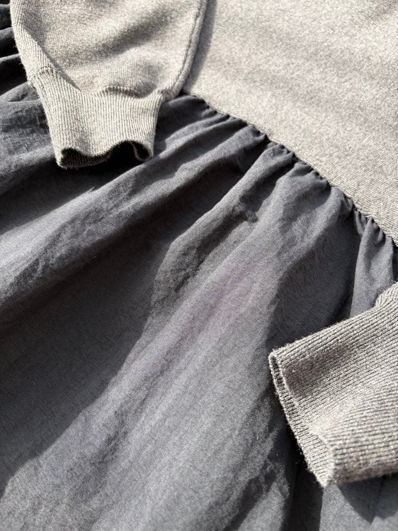 BEARDSLEY2025ニットコンビギャザー ワンピース