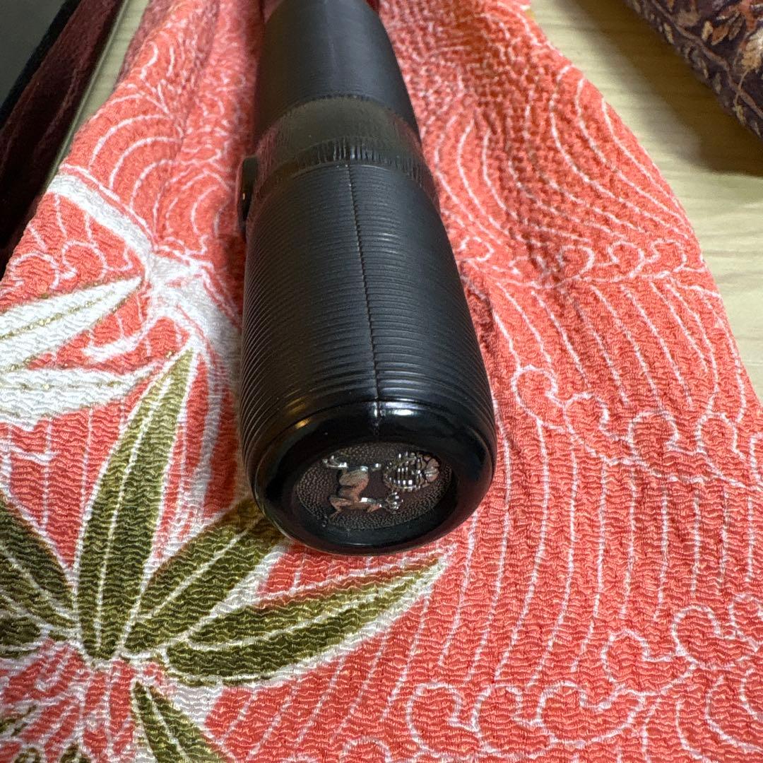 FE 能管 篠笛 黒と赤 鹿の彫刻付 横笛