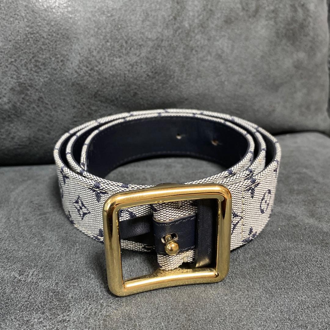 Louis Vuitton モノグラムミニ青ブルー グレー ネイビー ベルト
