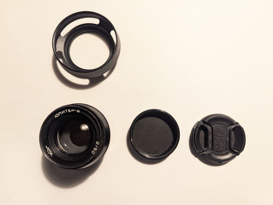 週末値下げ！ジュピター8 50mmf2 ブラック　メタルフード付き