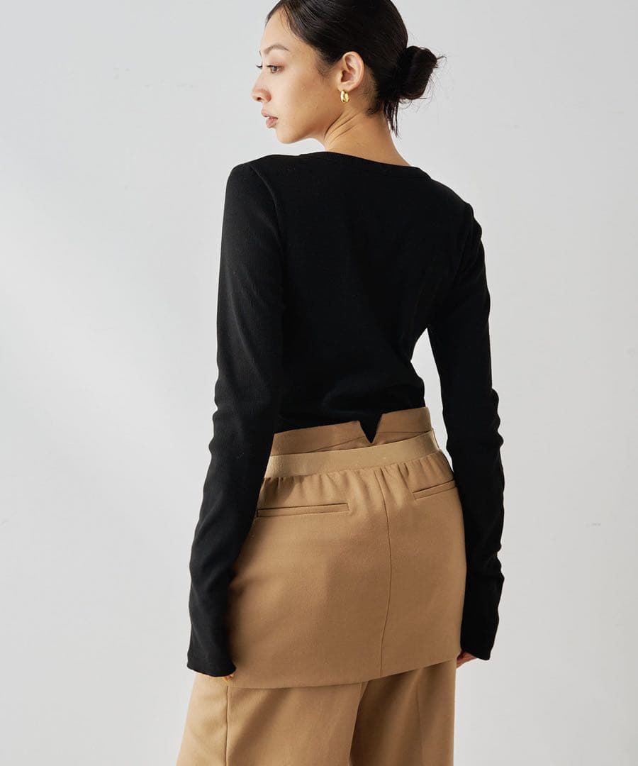 2025未使用近　ウィムガゼット　コットンテレコクルーネックプルオーバー