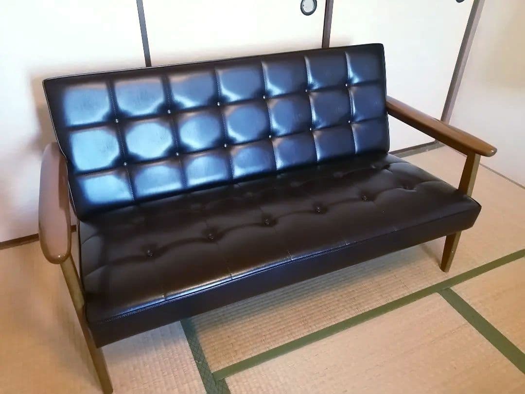 カリモク60　Kチェア　2人掛け　スタンダードブラック