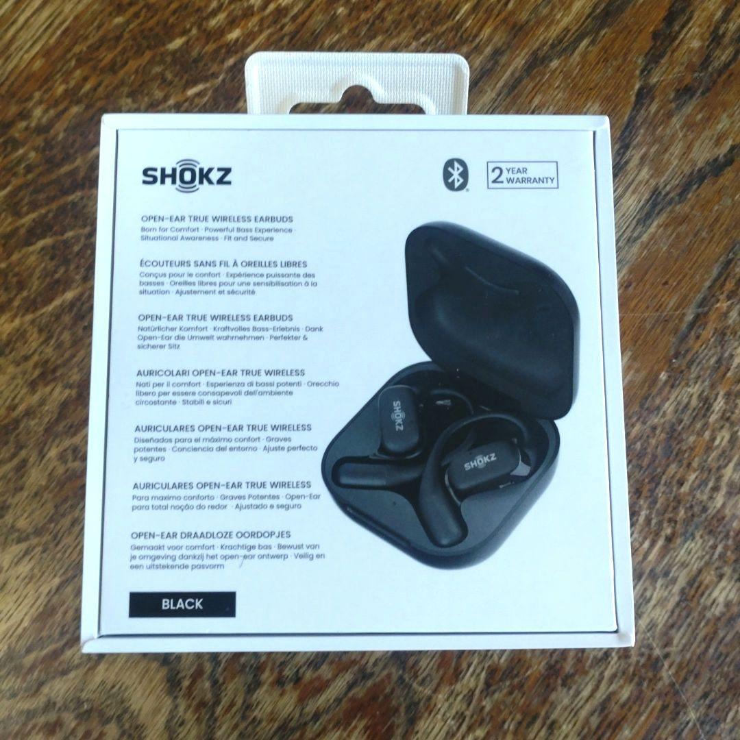 ショックス　Shokz　OpenFit　Black　黒　ワイヤレスイヤホン