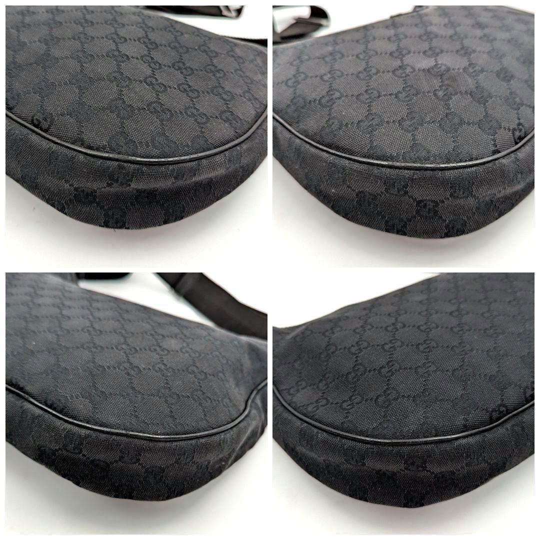 GUCCI グッチ GGキャンバス ショルダーバッグ ホーボー ブラック