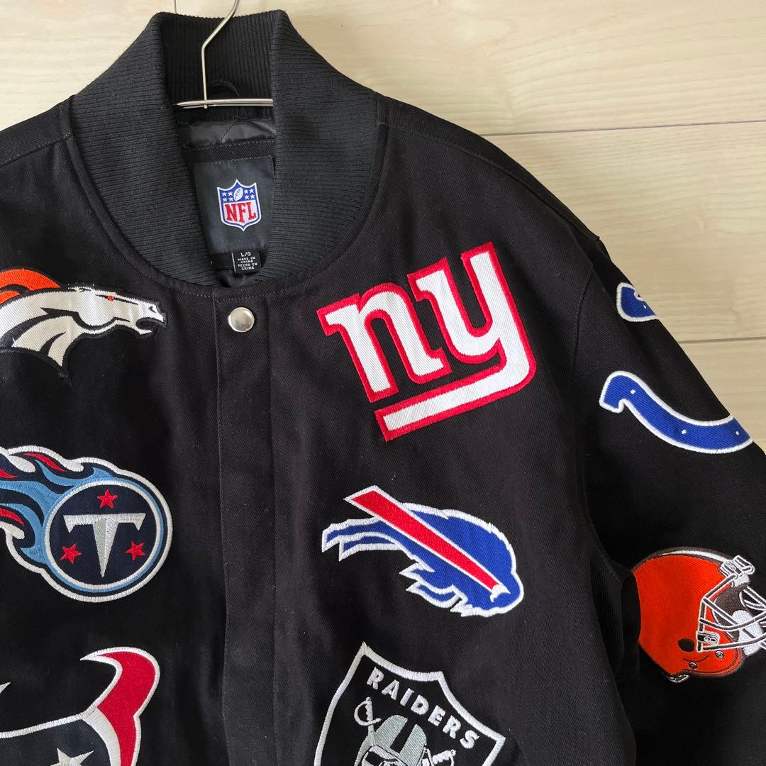 NFLチームロゴ刺繍スタジャン