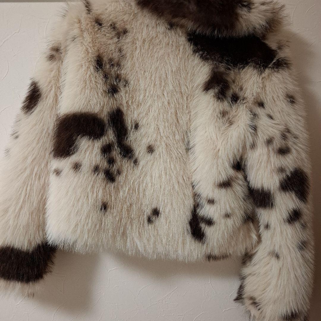 ZARA アニマルプリント フェイクファーショートコート S