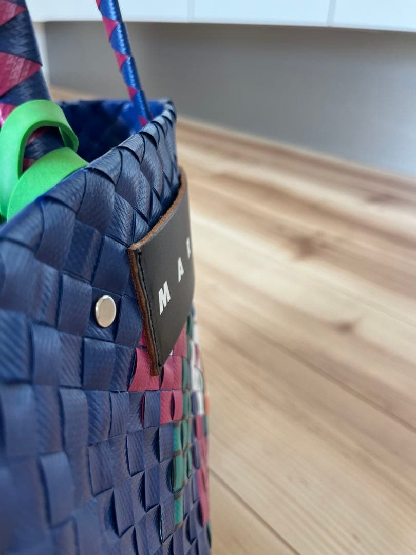 MARNI MARKET かごバッグ ネイビー