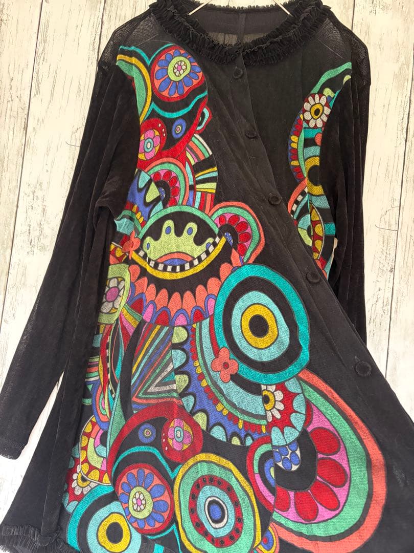 TOKUKOプルミエヴォル＊動物柄＊ワンピースチュニック　ベロア素材シアー