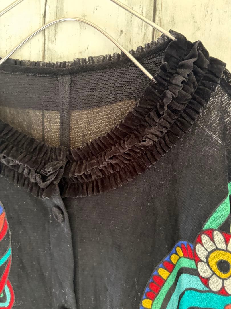 TOKUKOプルミエヴォル＊動物柄＊ワンピースチュニック　ベロア素材シアー