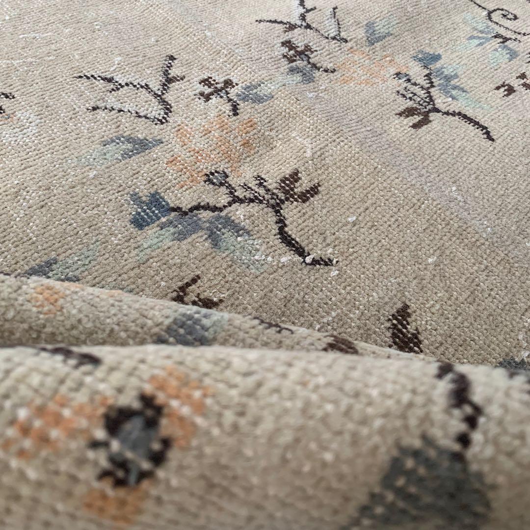 シノワズリ218×117 トルコヴィンテージラグ　ベージュ　オレンジ　トルコラグ