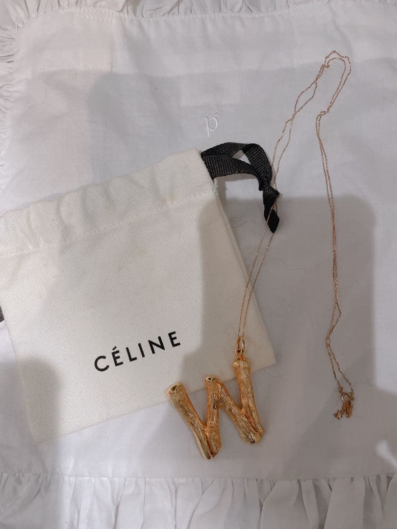 celineアルファベットチャーム/agate10kネックレスset