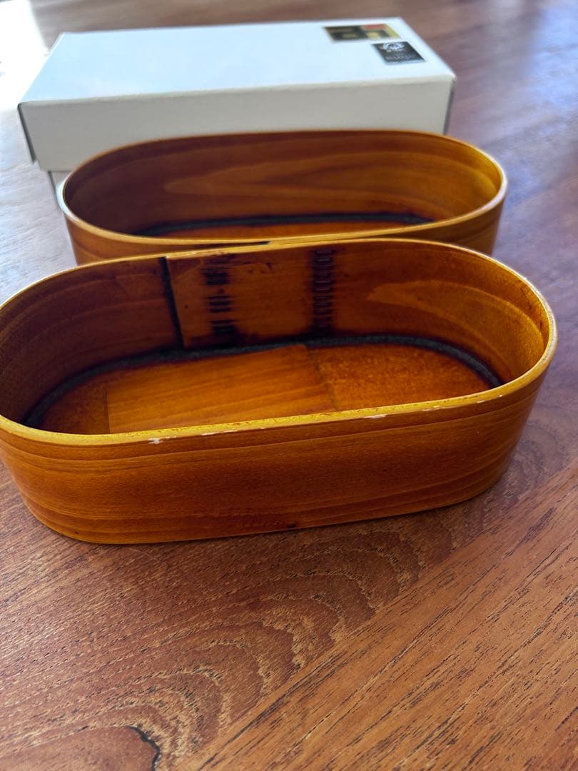 4代目ぬし熊　摺漆塗り　小判型弁当箱