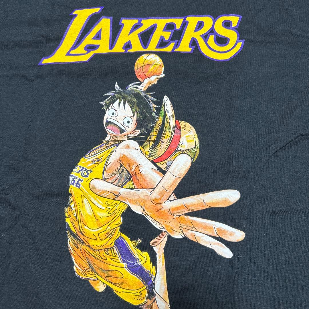 【ONE PIECE × LAKERS】 限定Tシャツ ルフィ NBAブラック