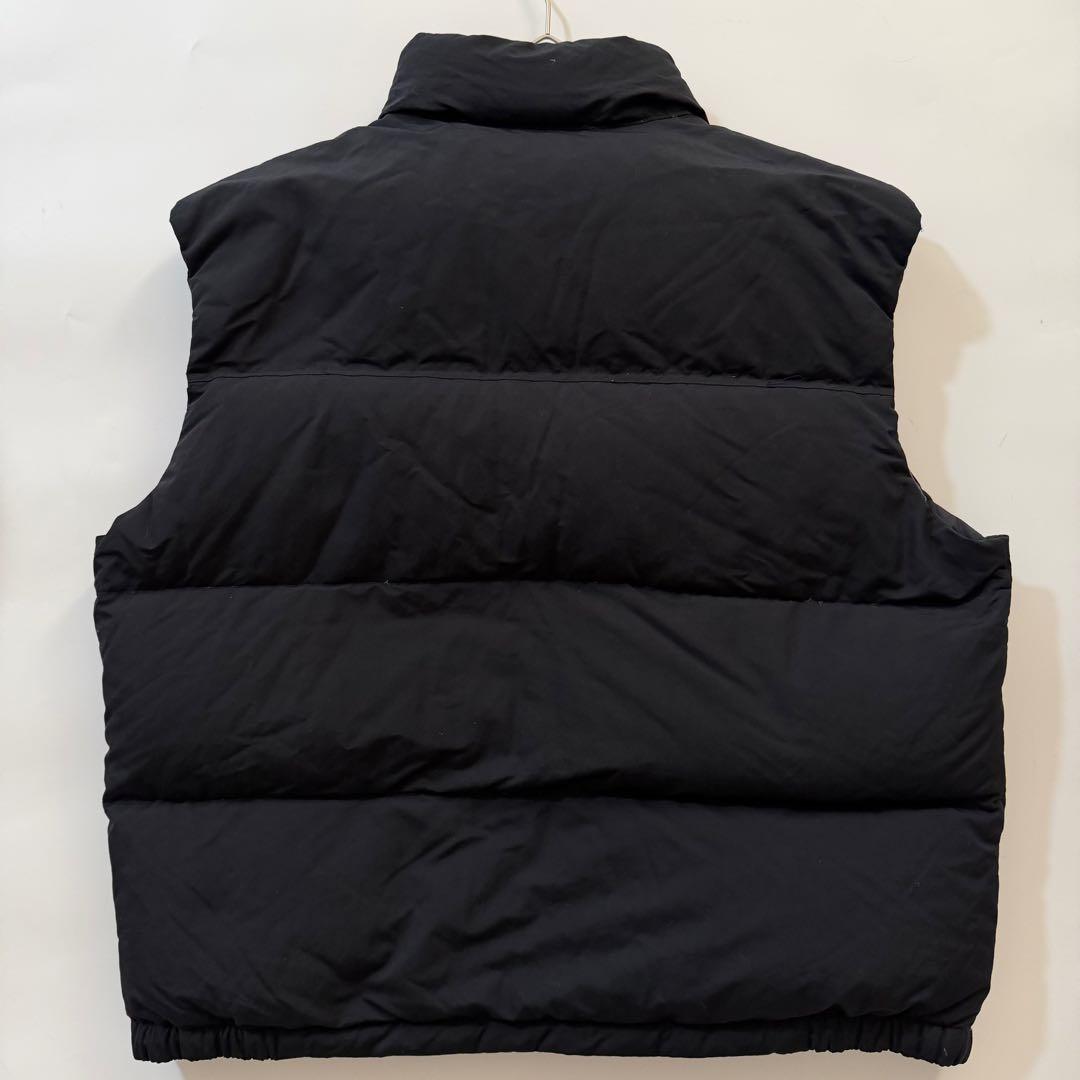 90s✨️XL Y2K ノースフェイス ダウンベスト オールブラック ロゴ刺繍
