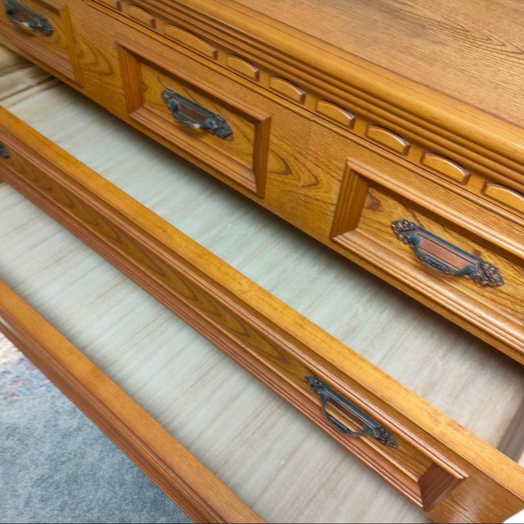 クラシックアンティーク高級ナラ材突板 洋服タンス 昭和レトロ 大容量チェスト