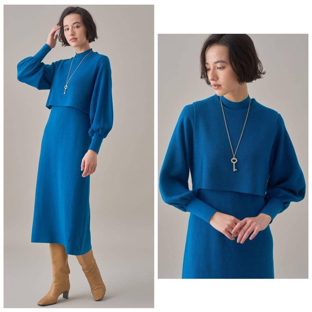 22AW♡ANAYI アナイメリノウールアンサンブルニットワンピース 36