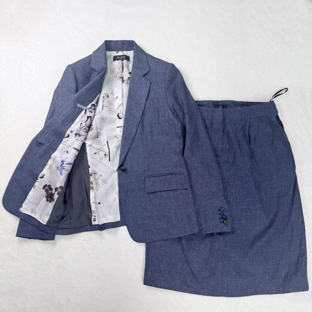 【新品同様】ポールスミス セットアップ 裏地花柄 大きいサイズ ブルー 42