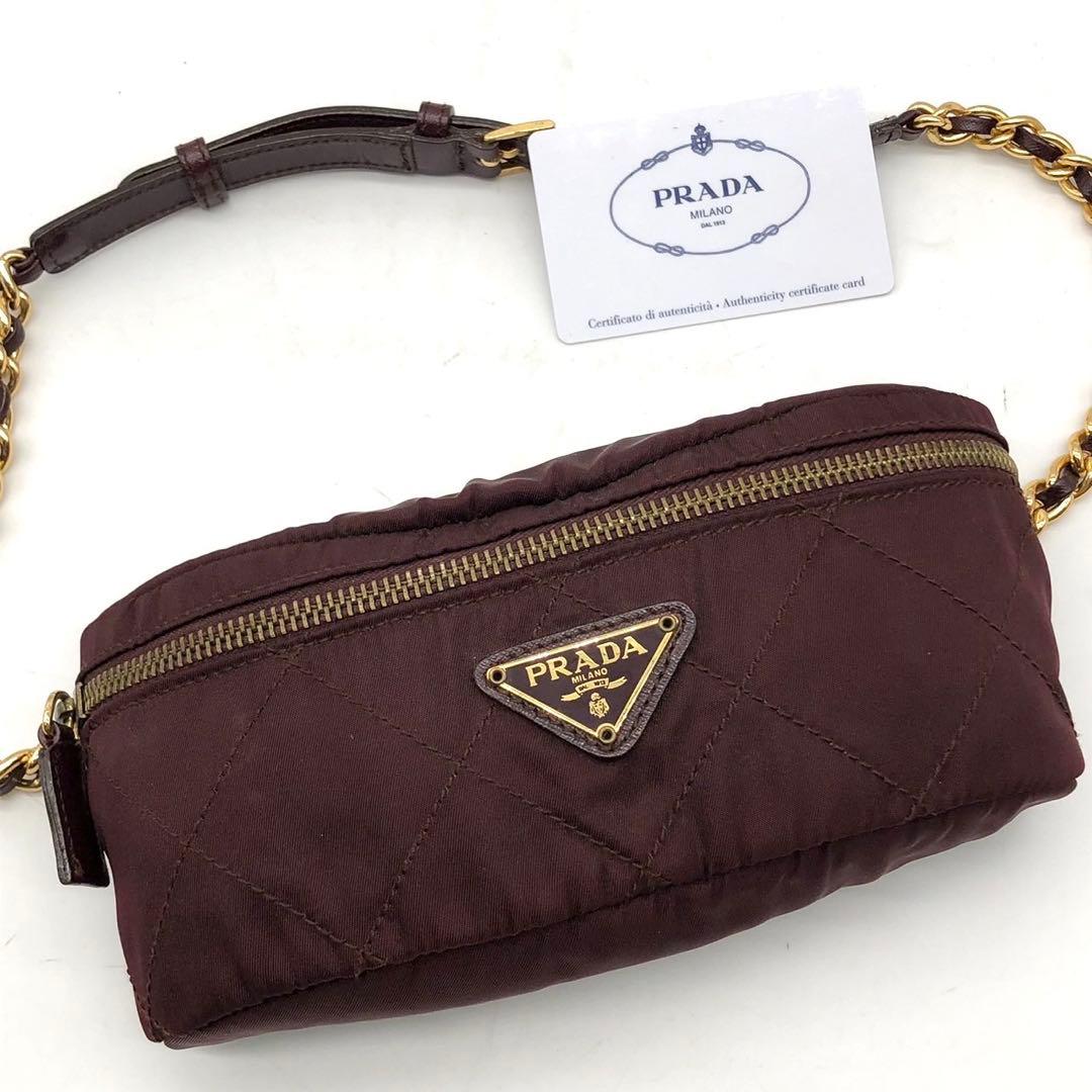 ✨極希少・美品✨プラダ チェーンウエストバッグ 三角ロゴ キルティング ナイロン