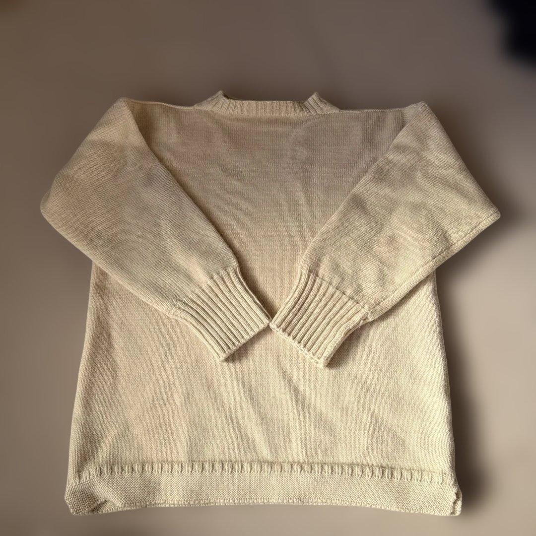 英国製【ルトリコチュール】ガンジーセーター　ナチュラル　40