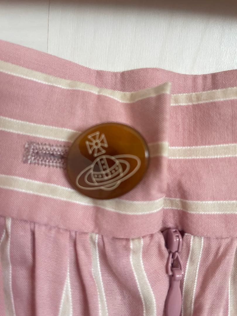 ヴィヴィアンウエストウッド　レッドレーベル　ピンク ストライプ フレアスカート