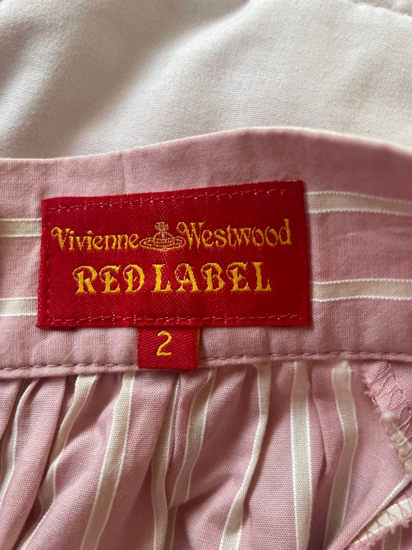 ヴィヴィアンウエストウッド　レッドレーベル　ピンク ストライプ フレアスカート