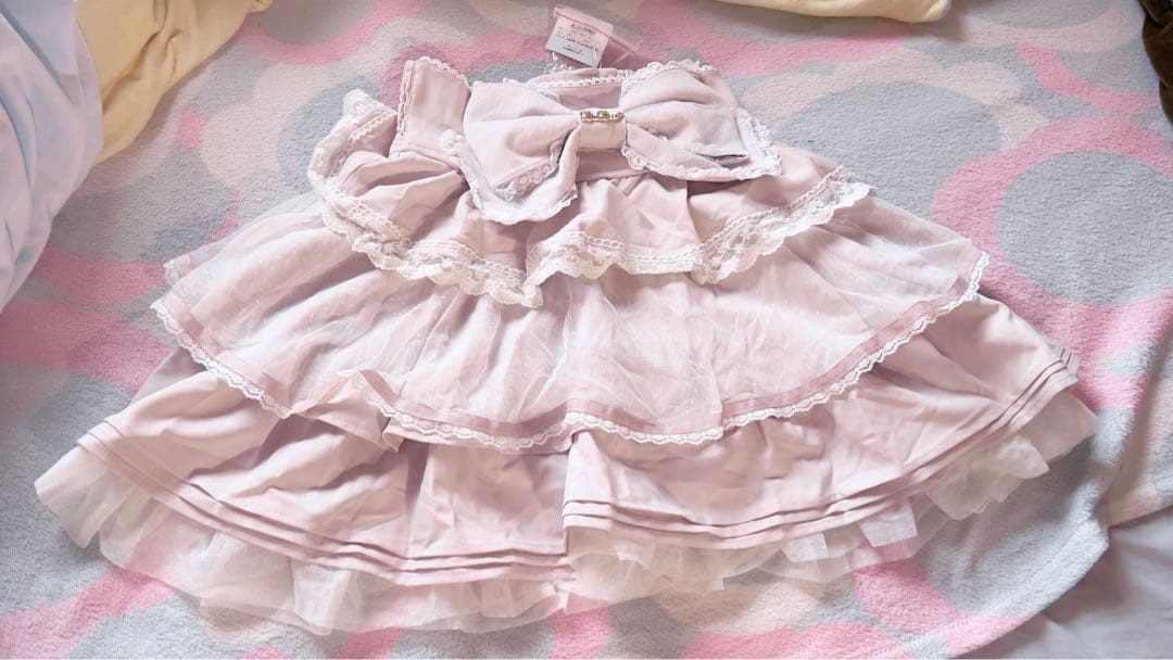 LIZLISA リズリサ　ビッグリボンティアードスカート ピンク