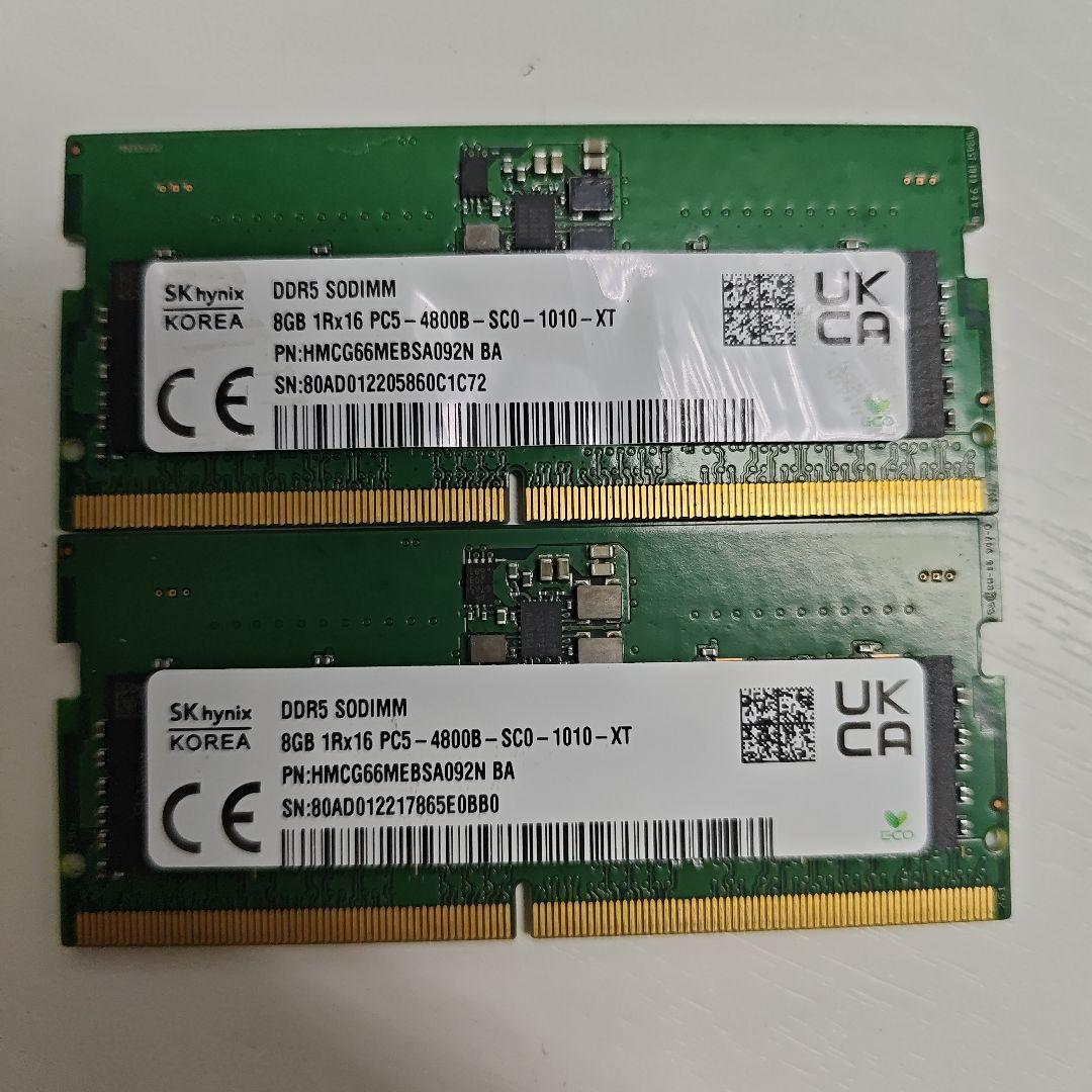 メモリー SK hynix DDR5 SODIMM 8GBx2 PC5-4800 16G