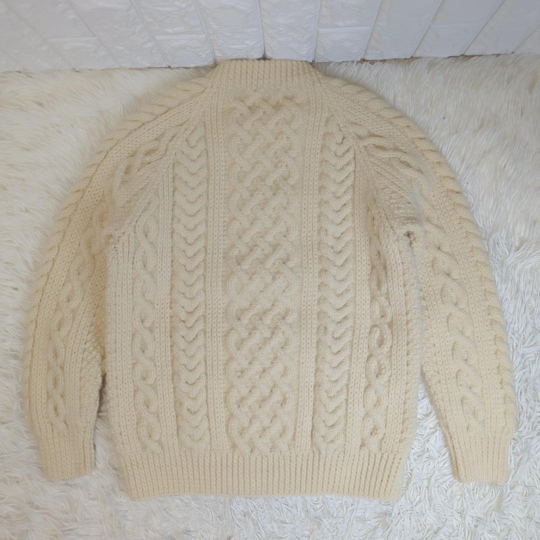 【美品】INVERALLAN ケーブルニット 肉厚 スコットランド ハンドメイド