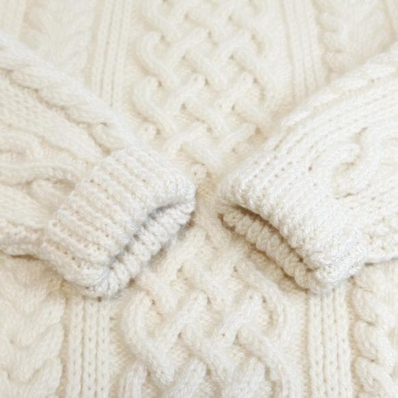 【美品】INVERALLAN ケーブルニット 肉厚 スコットランド ハンドメイド