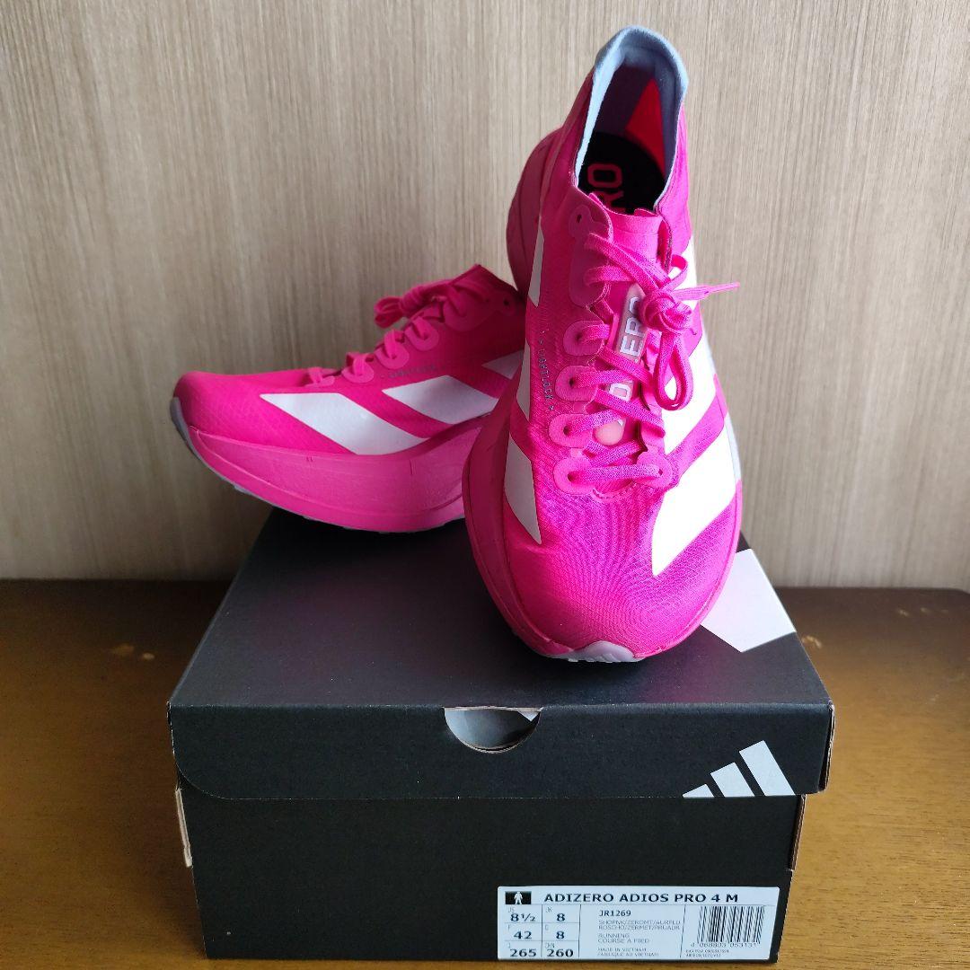 adidas ADIZERO ADIOS PRO 4 M 26.5cm ピンク