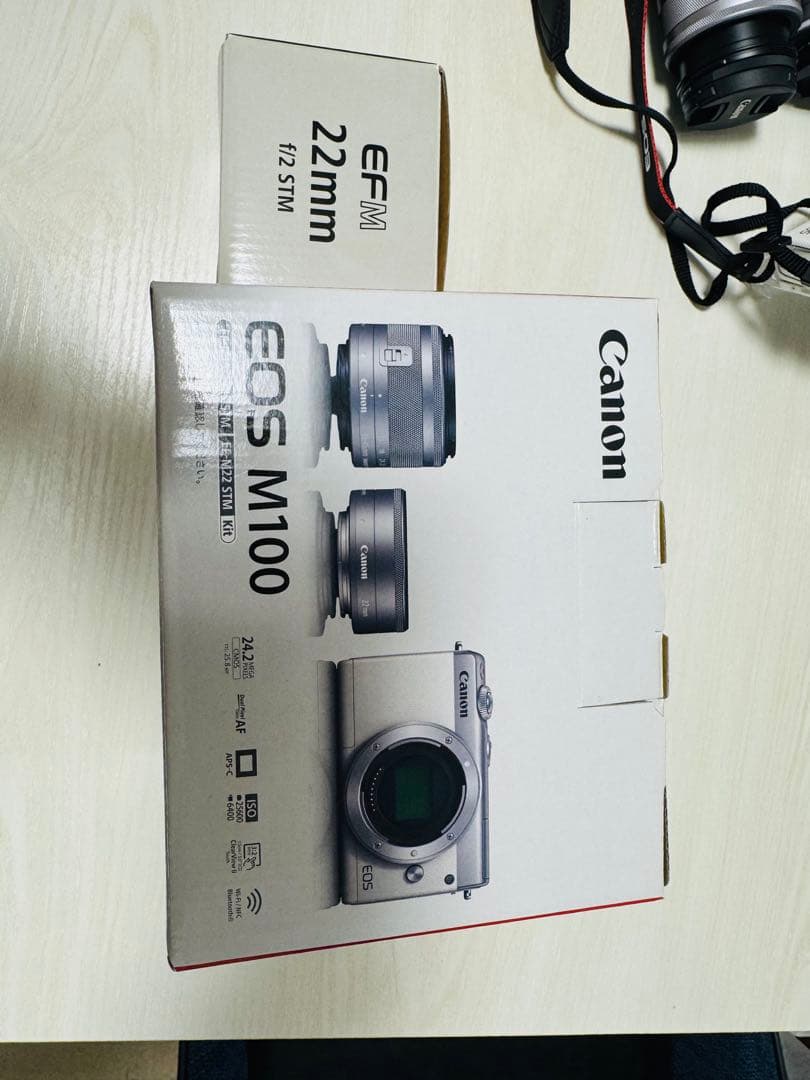 canonミラーレス一眼カメラEOS M100 、標準ズーム、単焦点、レンズ2点