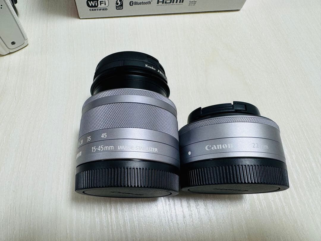 canonミラーレス一眼カメラEOS M100 、標準ズーム、単焦点、レンズ2点