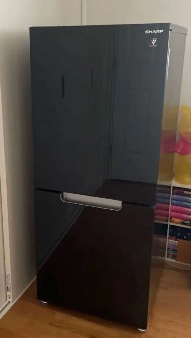 《SHARP》冷蔵庫 SJ-GD15G-B ブラック系 鏡面ドア