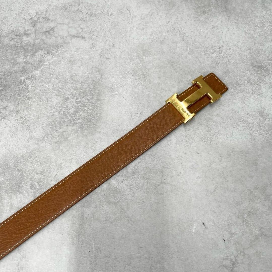 極美品◆HERMES エルメス ベルト Hベルト ゴールドロゴ（75）□A刻印