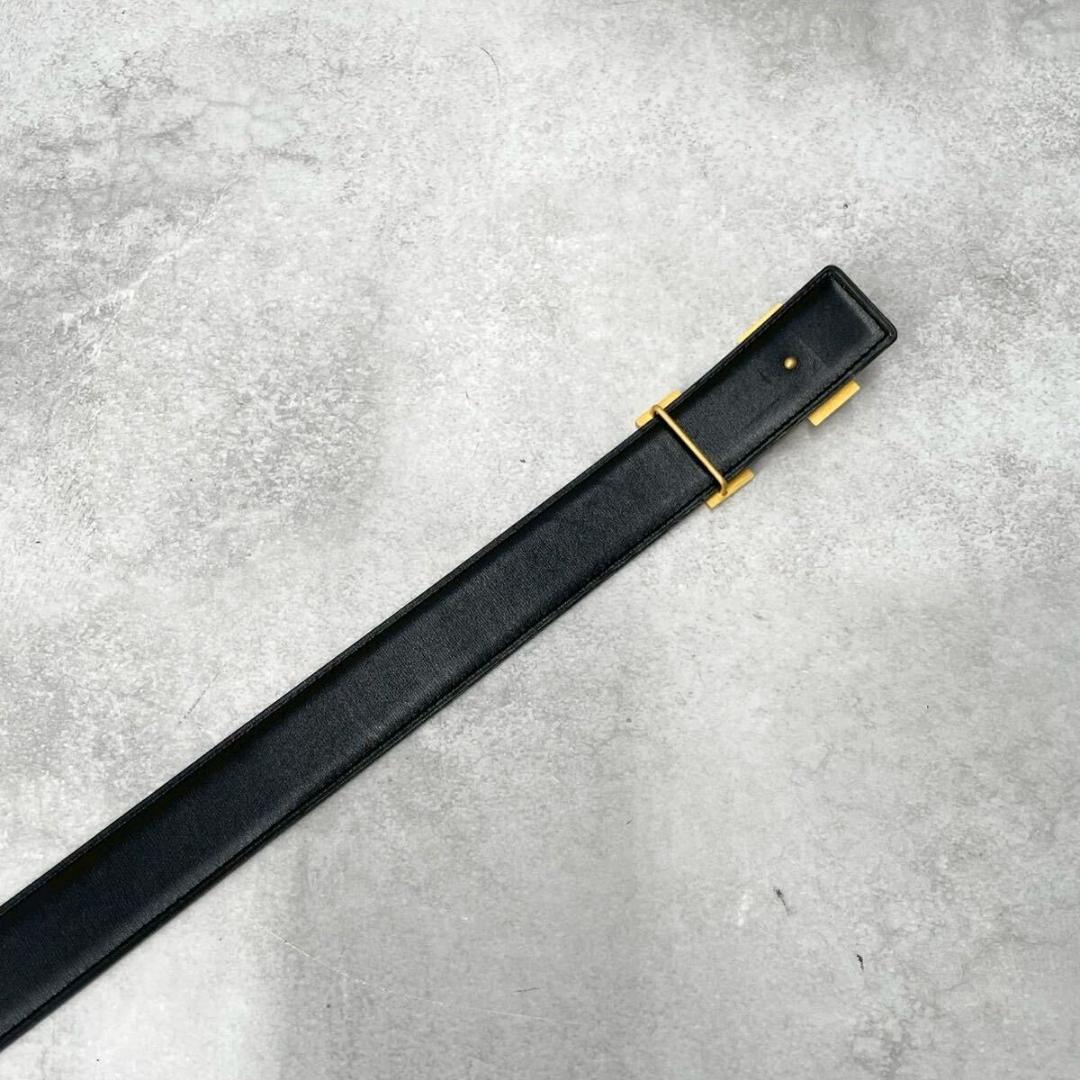 極美品◆HERMES エルメス ベルト Hベルト ゴールドロゴ（75）□A刻印