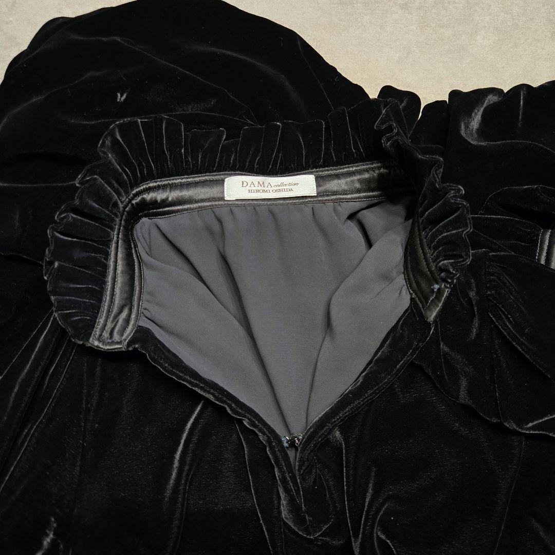 ダーマコレクション ヒロミヨシダ シルクベロアワンピース ブラック LL