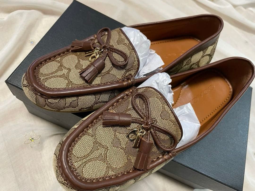COACH ローファー ドライビングシューズ　リボンタッセルチャーム付き