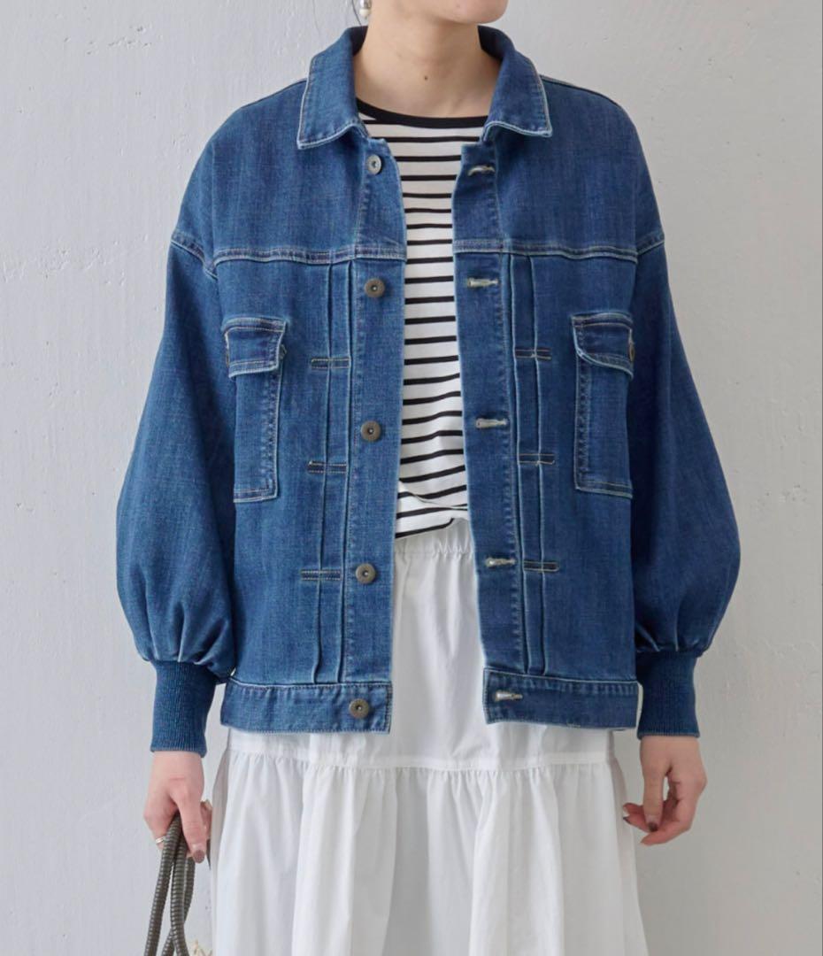 【極美品】BEARDSLEY 袖パフGジャン　インディゴブルー