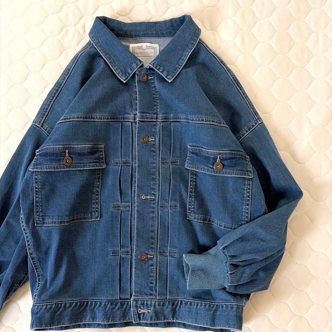 【極美品】BEARDSLEY 袖パフGジャン　インディゴブルー