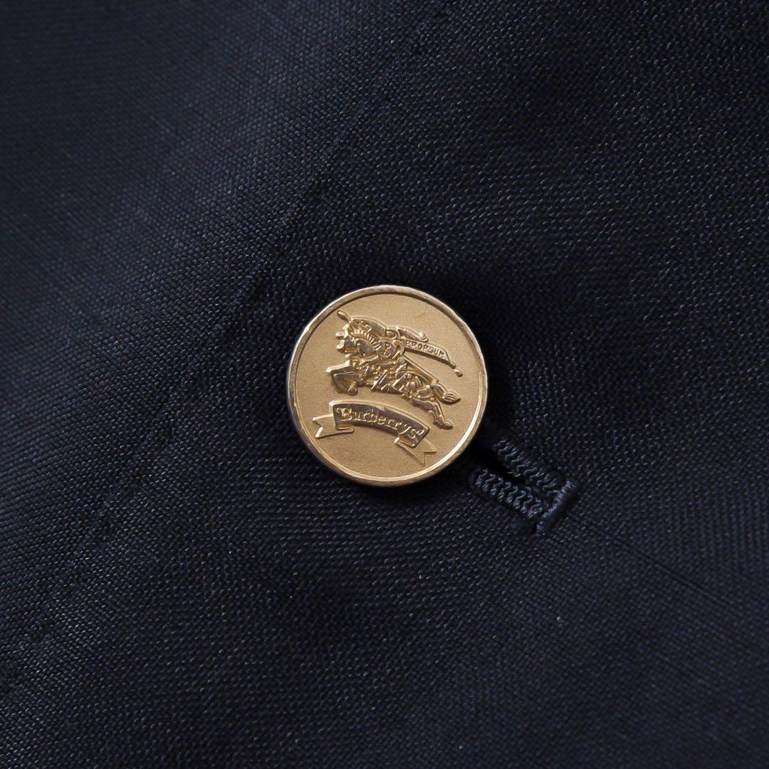 BURBERRY バーバリー 金ボタン ウール×モヘア テーラードジャケット 紺