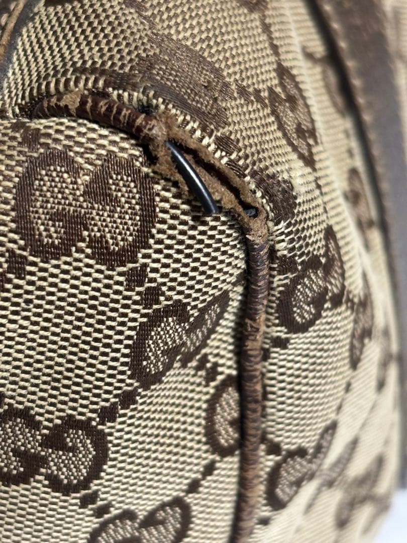 GUCCI ハンドバッグ GG柄 キャンバス生地 茶色